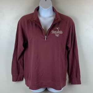 Fundy Maroon Nova Scotia Quarter Zip‎ Sweatshirt Womens Size XL